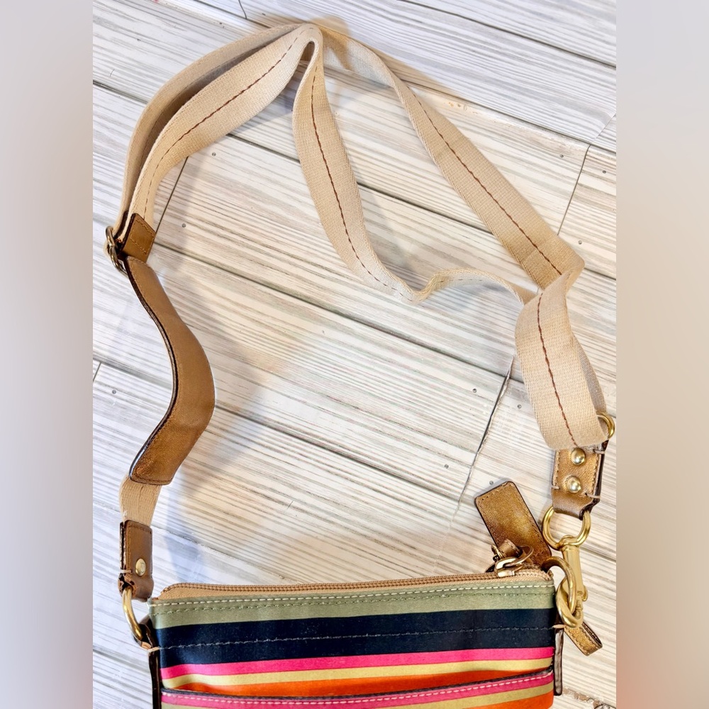 Coach Multicolor Striped Crossbody Bag - Picture 10 of 12